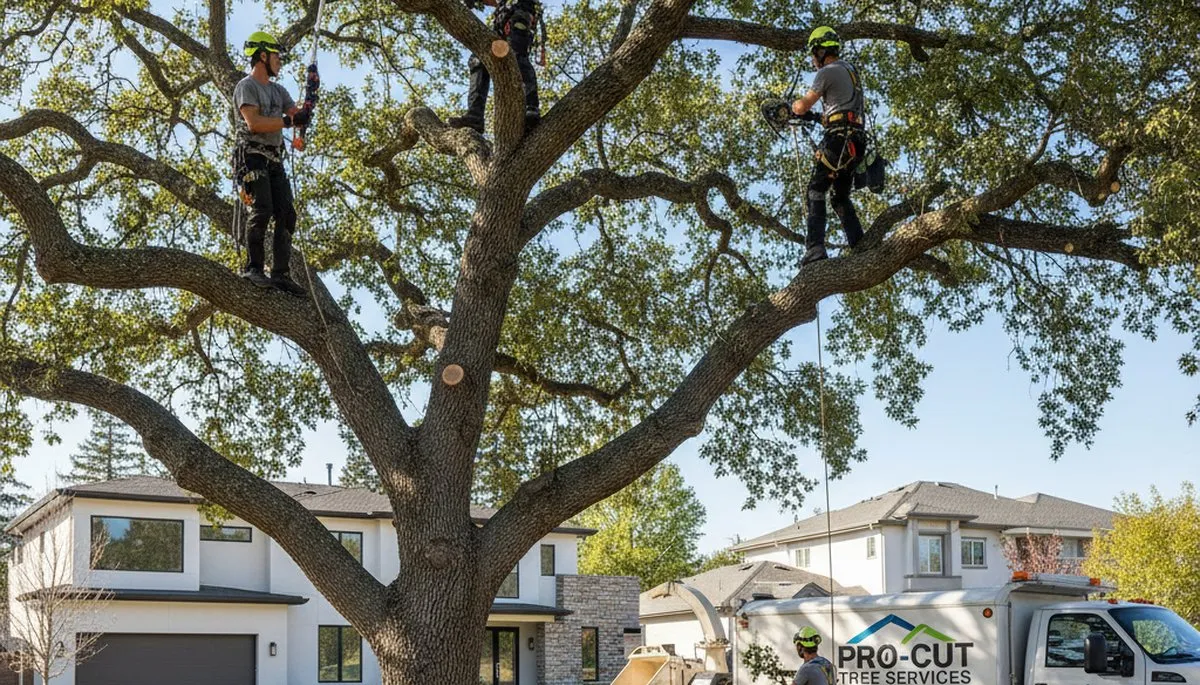 Certified arborist performing tree pruning service in Redmond, WA for healthy residential trees